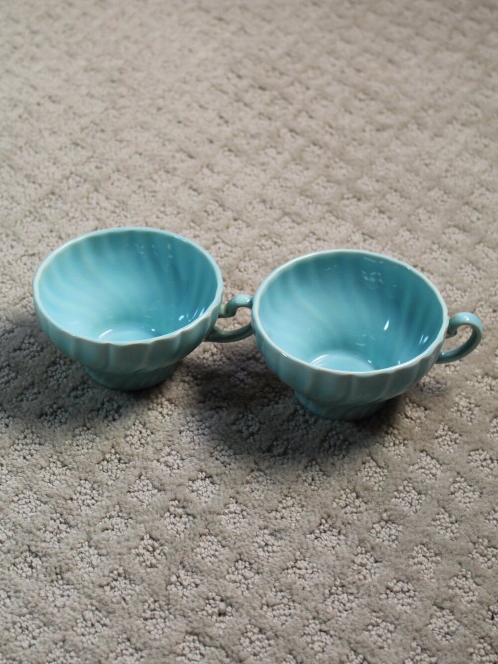 Set of 2 Franciscan Coronado Tea/Coffee Cup Glossy Finish Aqua Turquoise 5.75"